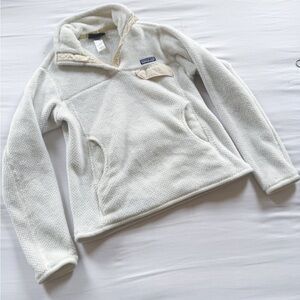 Patagonia Pullover Sweater Womens Small Cream/WhiteRe Tool Thermal Fleece Jacket